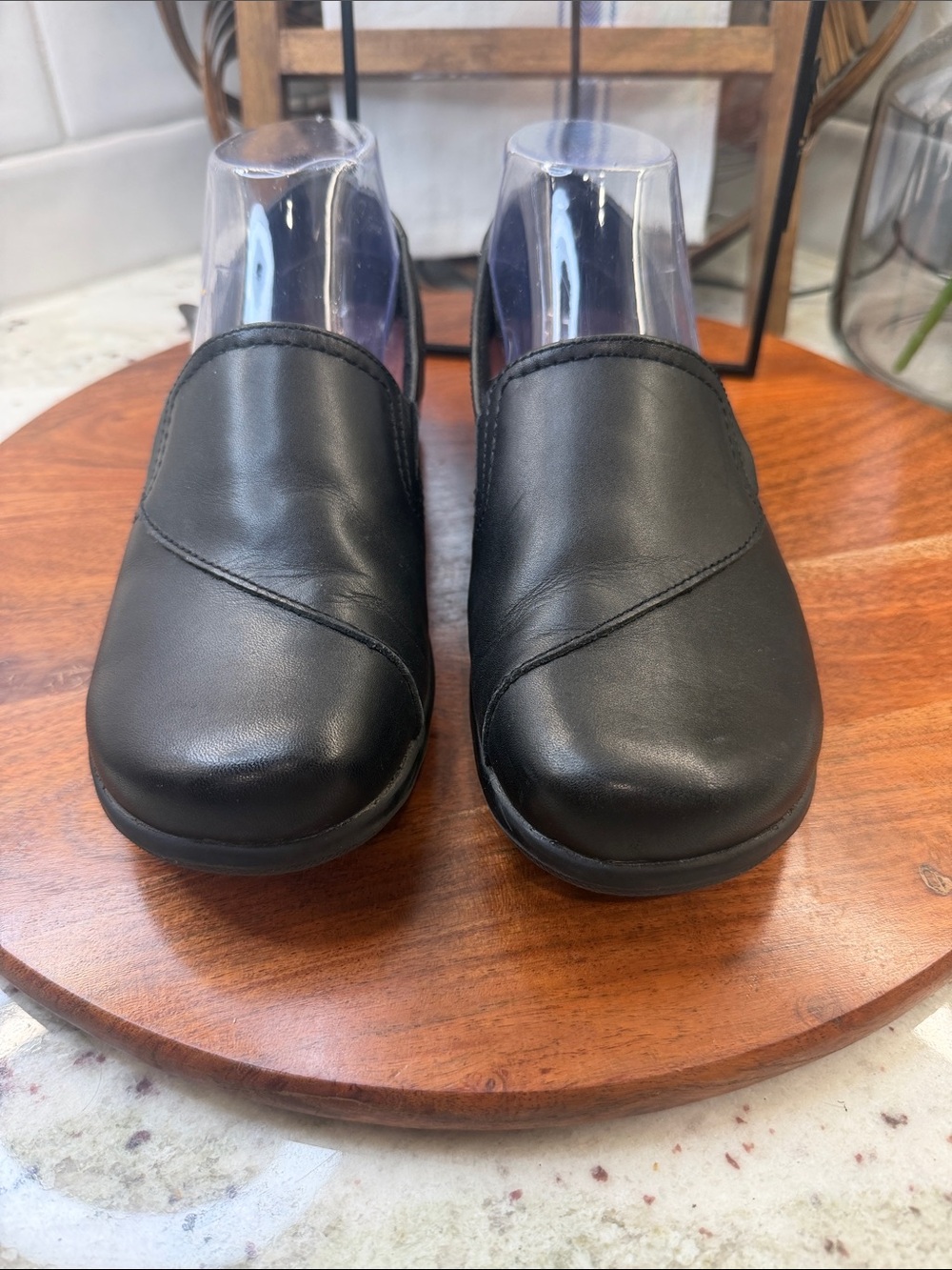 Air Supply Plus  Poppy Black Women's Leather Slip-On Shoes